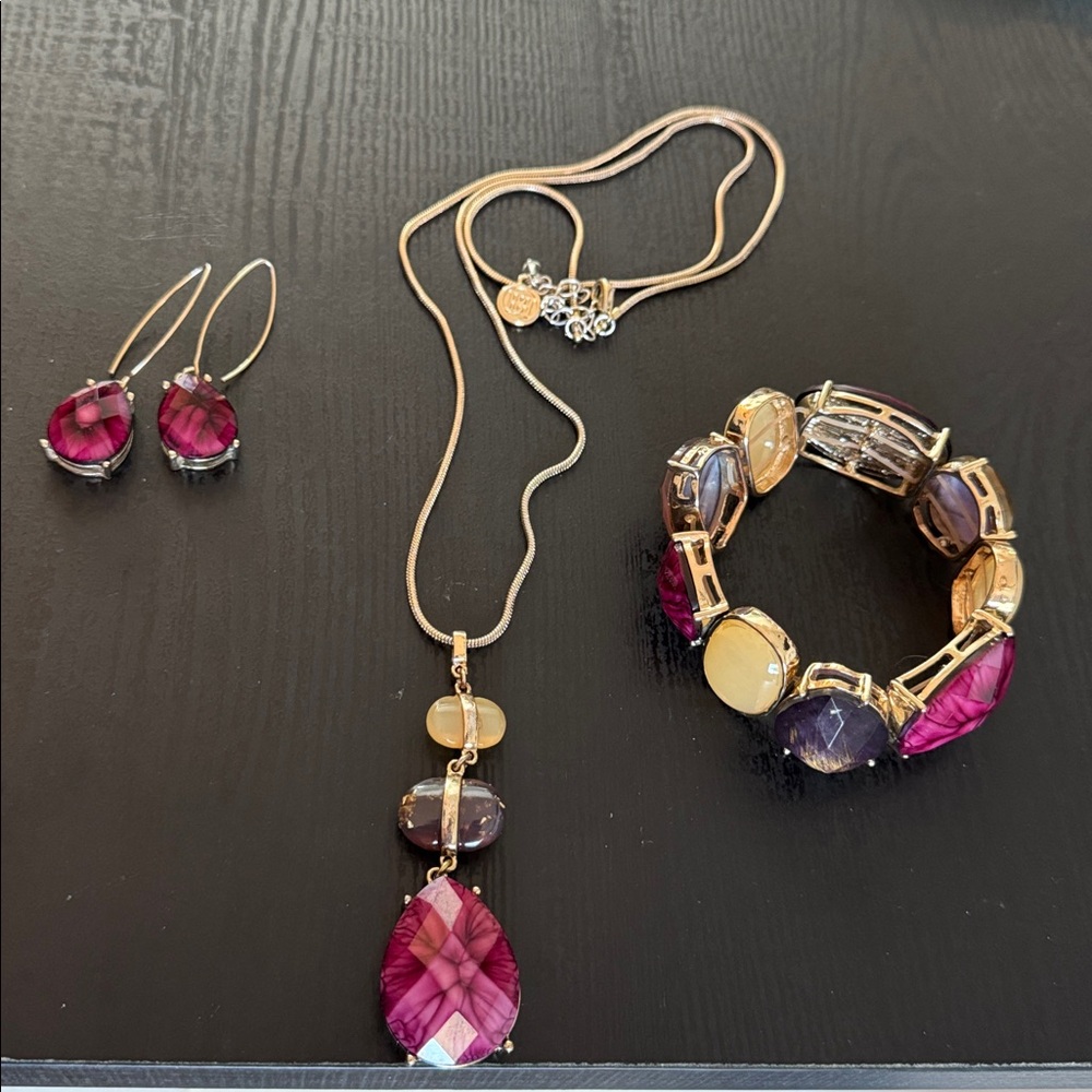 Dana Buchman Purple and Gold Jewelry Set